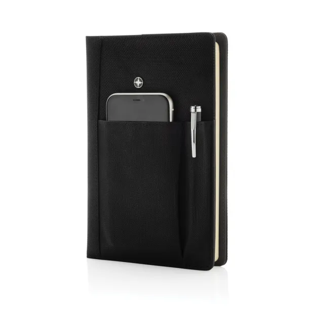  Swiss Peak refillable notebook and pen set - Swiss Peak Black 