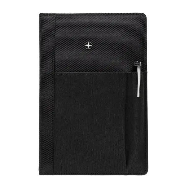  Swiss Peak refillable notebook and pen set - Swiss Peak Black 