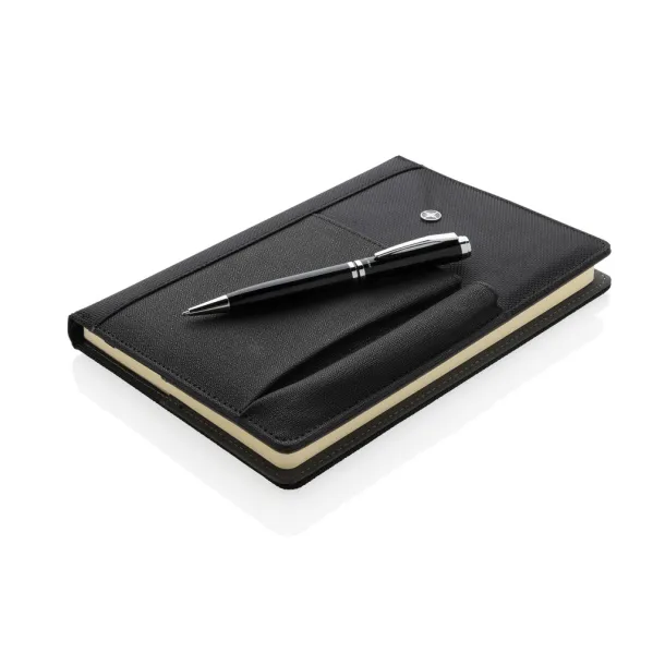  Swiss Peak refillable notebook and pen set - Swiss Peak Black 