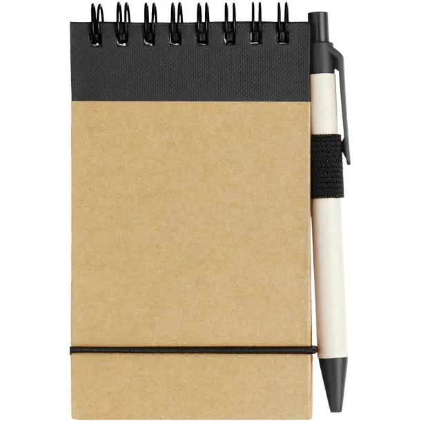 Zuse A7 recycled jotter notepad with pen Natural Solid black