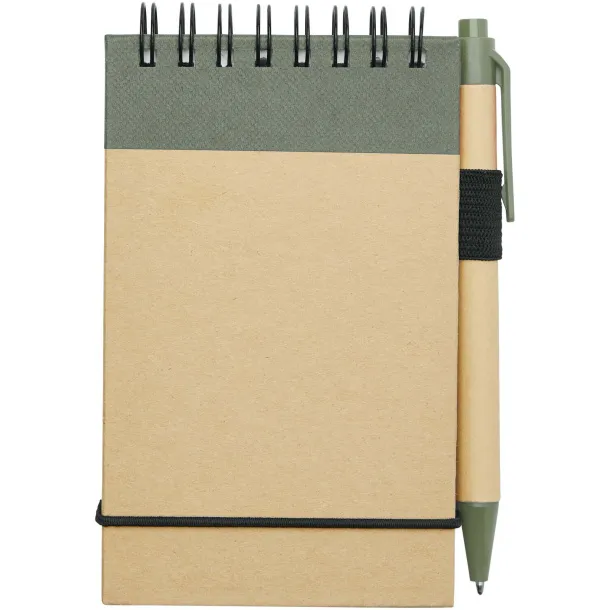 Zuse A7 recycled jotter notepad with pen Heather green Natural