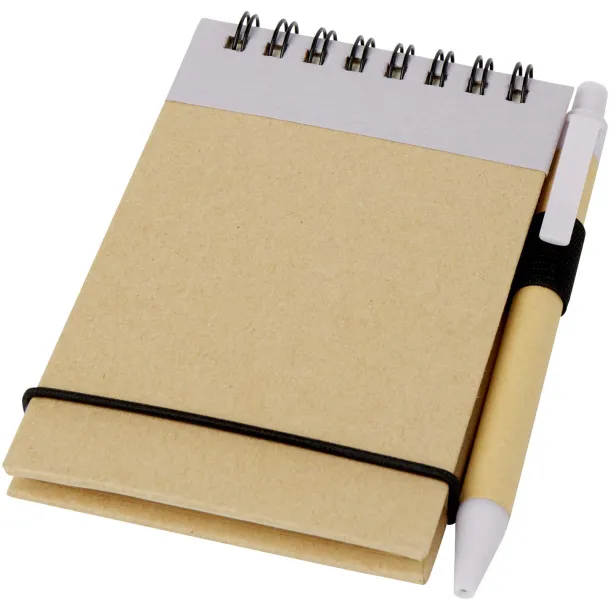 Zuse A7 recycled jotter notepad with pen Lilac Natural