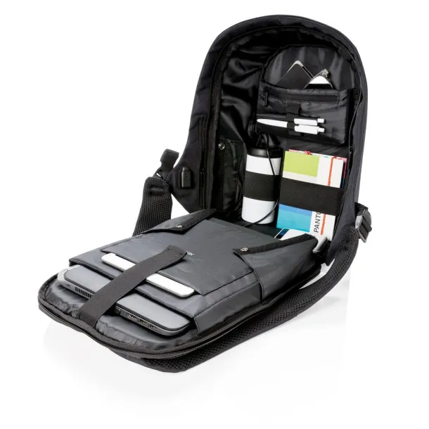 Bobby Compact anti-theft backpack Print Black White
