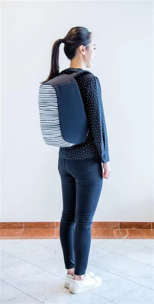 Bobby Compact anti-theft backpack Print Black White