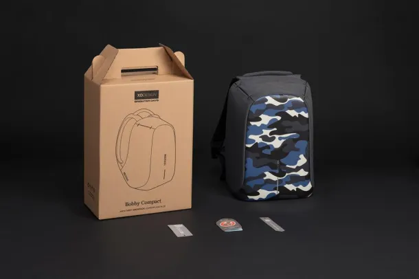 Bobby Compact anti-theft backpack Print 283 Light blue