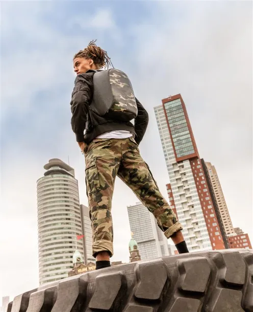 Bobby Compact anti-theft backpack Print Camo Green