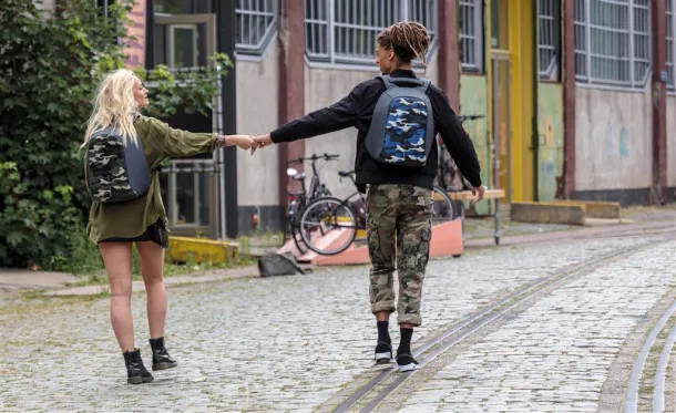 Bobby Compact anti-theft backpack Print Camo Green