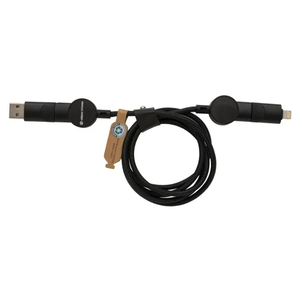  Oakland RCS 6-u-1 kabel za brzo punjenje 45 W od reciklirane plastike - Urban Vitamin Crna 