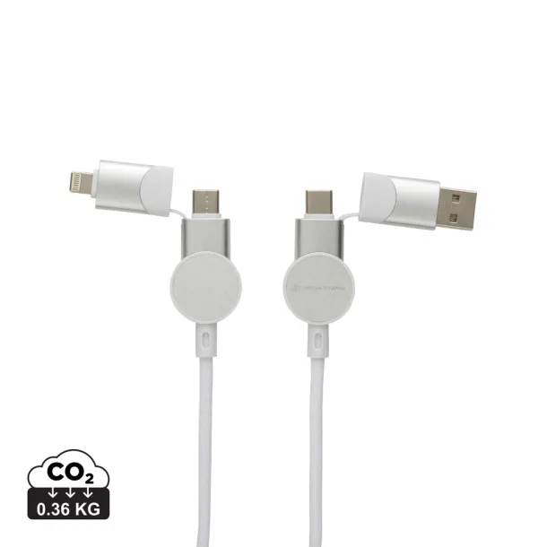  Oakland RCS recycled plastic 6-in-1 fast charging 45W cable - Urban Vitamin White 