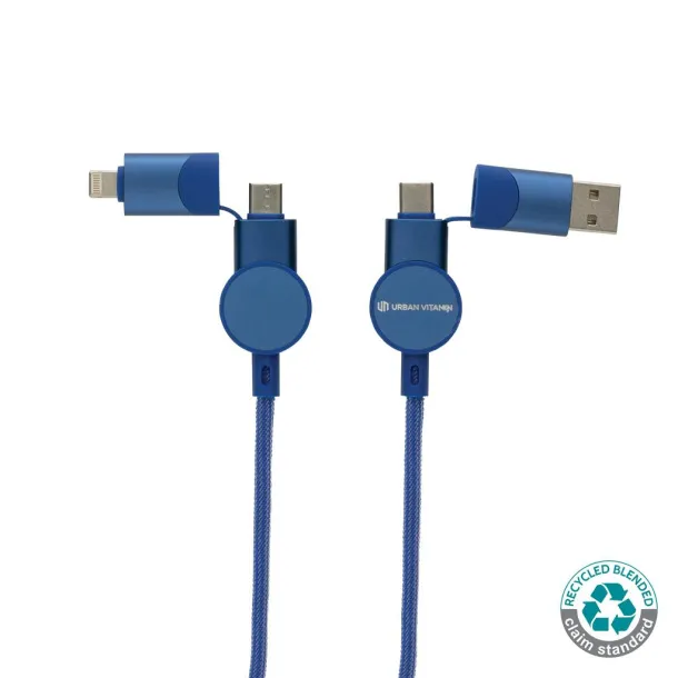  Oakland RCS recycled plastic 6-in-1 fast charging 45W cable - Urban Vitamin blue 