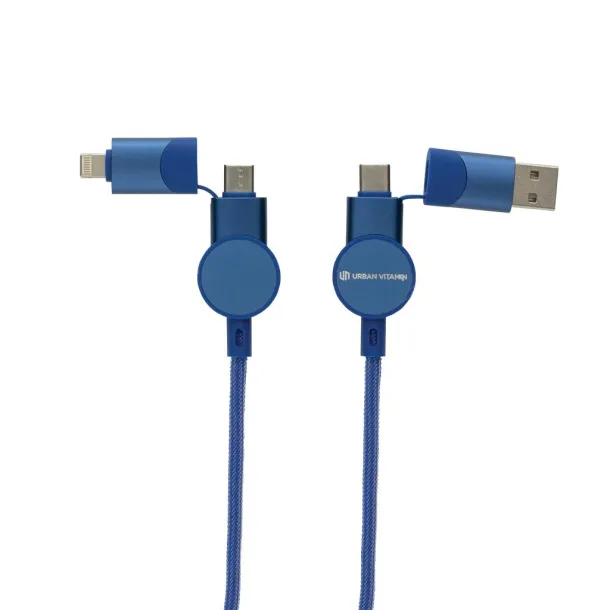  Oakland RCS recycled plastic 6-in-1 fast charging 45W cable - Urban Vitamin blue 