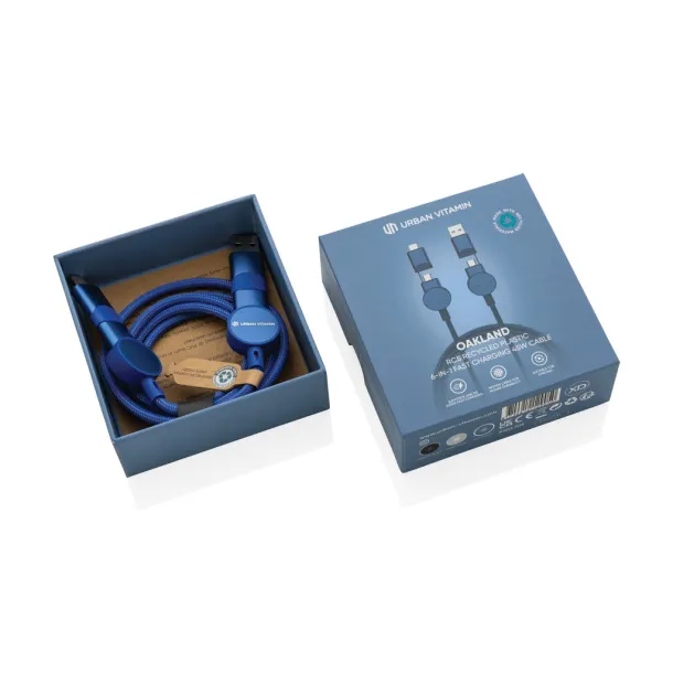  Oakland RCS recycled plastic 6-in-1 fast charging 45W cable - Urban Vitamin Plava