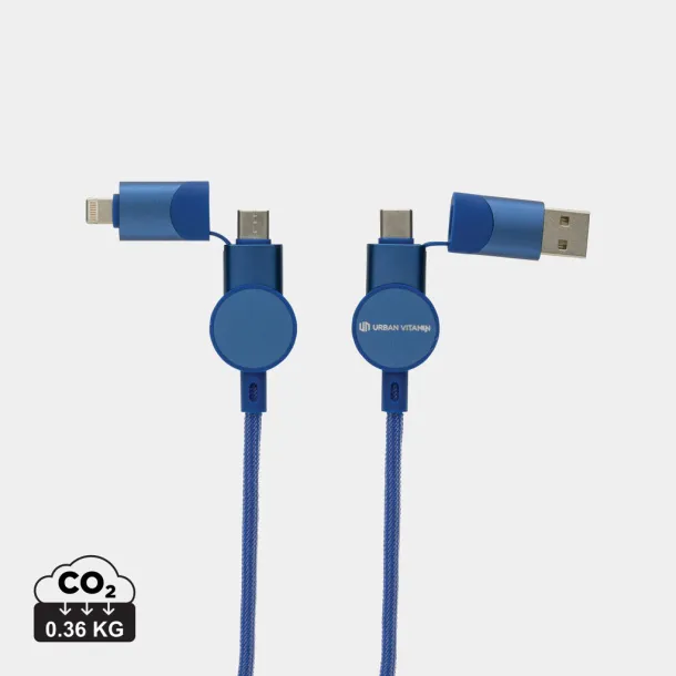  Oakland RCS recycled plastic 6-in-1 fast charging 45W cable - Urban Vitamin blue 