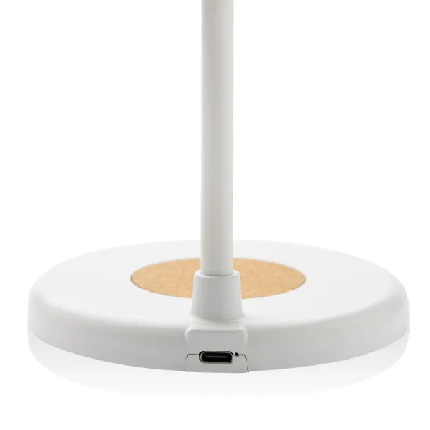 Zenara RCS recycled plastic and cork 15W wireless desk lamp - XD Collection White 