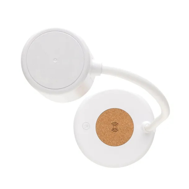 Zenara RCS recycled plastic and cork 15W wireless desk lamp - XD Collection White 