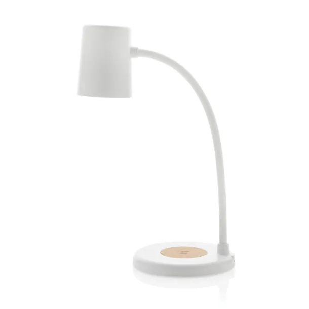 Zenara RCS recycled plastic and cork 15W wireless desk lamp - XD Collection White 