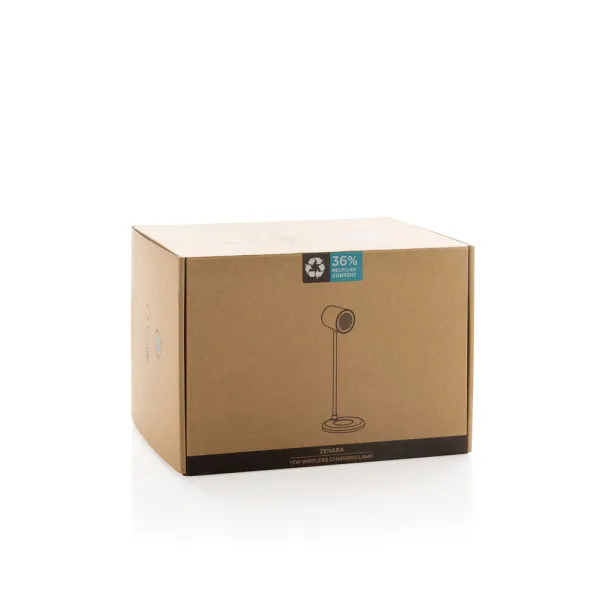 Zenara RCS recycled plastic and cork 15W wireless desk lamp - XD Collection White 