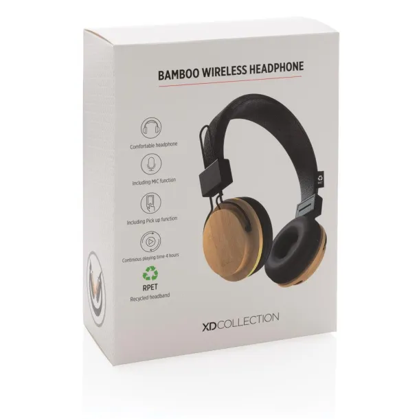  Bamboo wireless headphone - XD Collection Brown Black