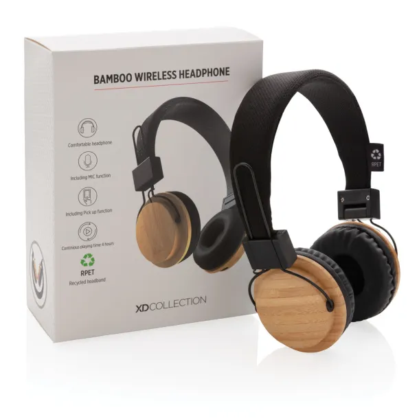  Bamboo wireless headphone - XD Collection Brown Black