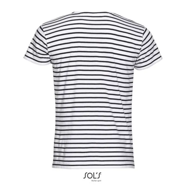  SOL'S MILES MEN - ROUND NECK STRIPED T-SHIRT - SOL'S White Navy