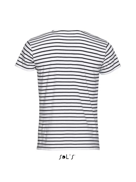  SOL'S MILES MEN - ROUND NECK STRIPED T-SHIRT - SOL'S White Navy