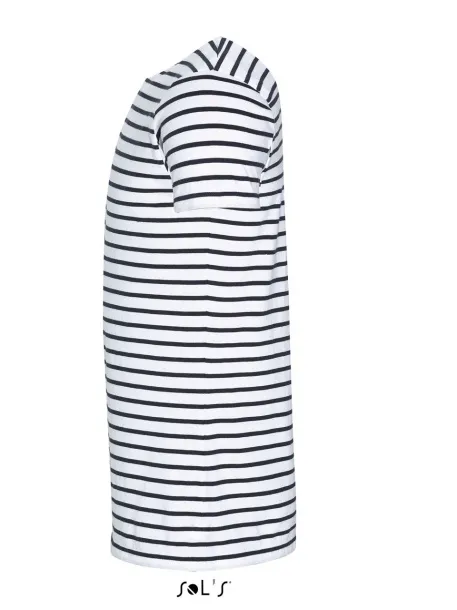  SOL'S MILES MEN - ROUND NECK STRIPED T-SHIRT - SOL'S White Navy