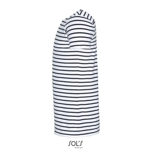  SOL'S MILES MEN - ROUND NECK STRIPED T-SHIRT - SOL'S White Navy