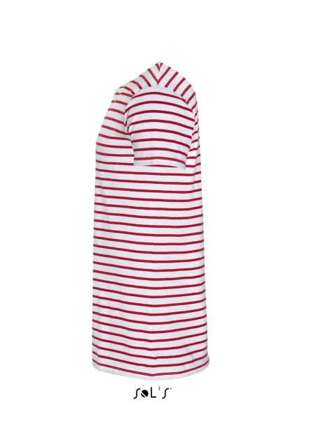  SOL'S MILES MEN - ROUND NECK STRIPED T-SHIRT - SOL'S White Red