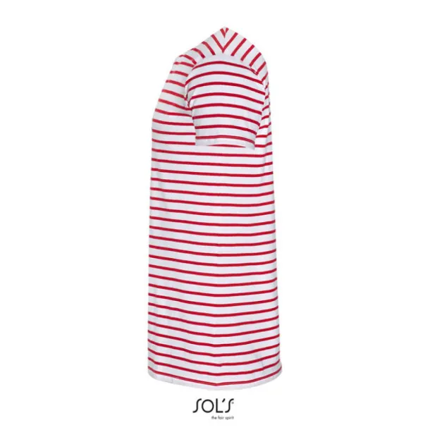  SOL'S MILES MEN - ROUND NECK STRIPED T-SHIRT - SOL'S White Red