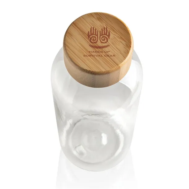  GRS RPET boca s FSC čepom od bambusa, 660ml - XD Collection Prozirno