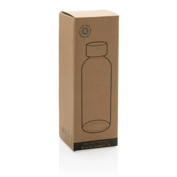  GRS RPET boca s FSC čepom od bambusa, 660ml - XD Collection Prozirno