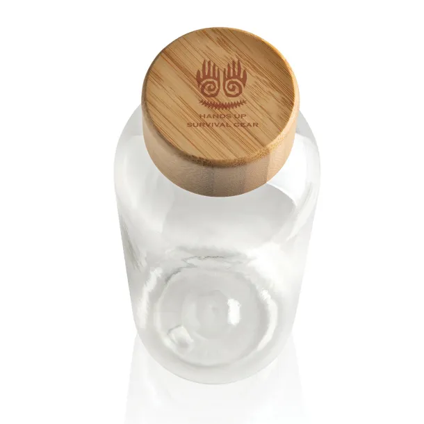  GRS RPET boca s FSC čepom od bambusa, 660ml - XD Collection Prozirno