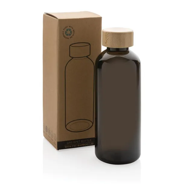  GRS RPET boca s FSC čepom od bambusa, 660ml - XD Collection Crna