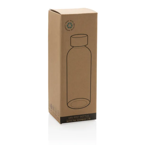  GRS RPET boca s FSC čepom od bambusa, 660ml - XD Collection Crna