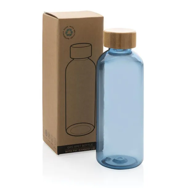  GRS RPET bottle with FSC bamboo lid - XD Collection blue 