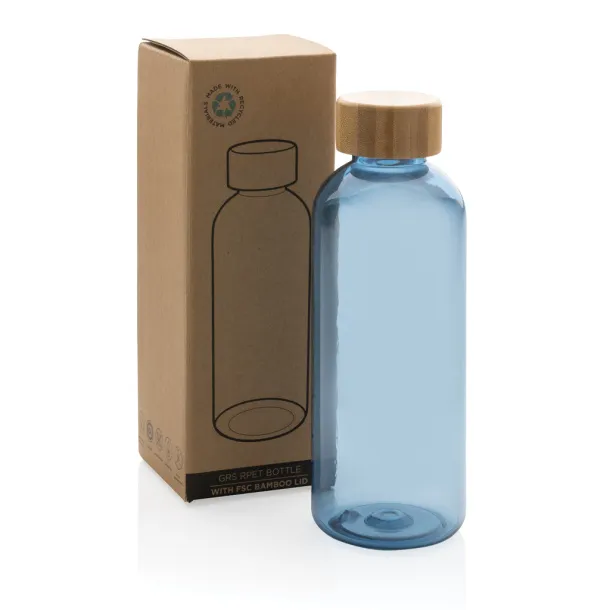  GRS RPET bottle with FSC bamboo lid - XD Collection blue 