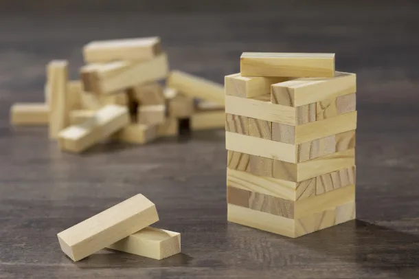 BRICKS drvena igra jenga Bež