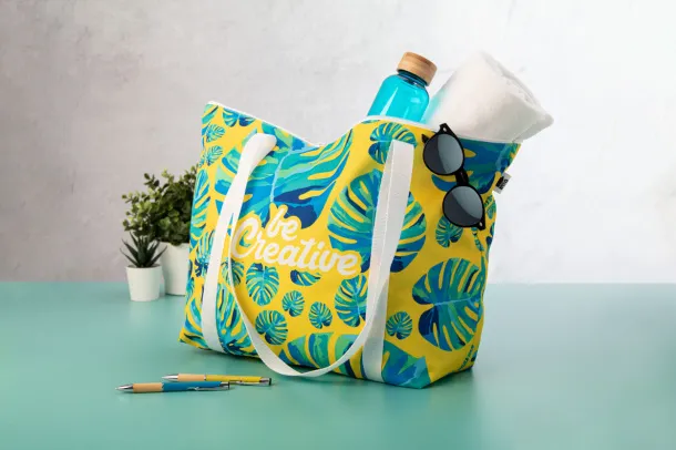 SuboShop Playa Zip personalizirana torba za plažu Bijela