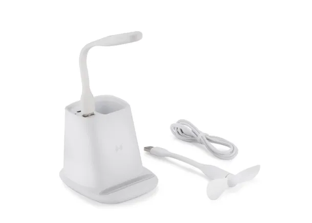 BERGO stolni držač olovaka s dodacima i induktivnim punjačem (5W) II - Karlowsky White