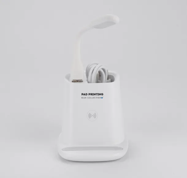 BERGO stolni držač olovaka s dodacima i induktivnim punjačem (5W) II - Karlowsky White