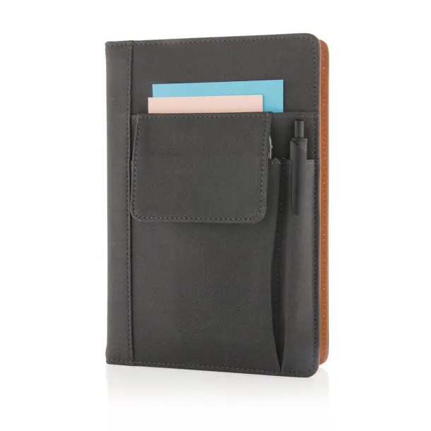  Notebook with phone pocket - XD Collection Black 