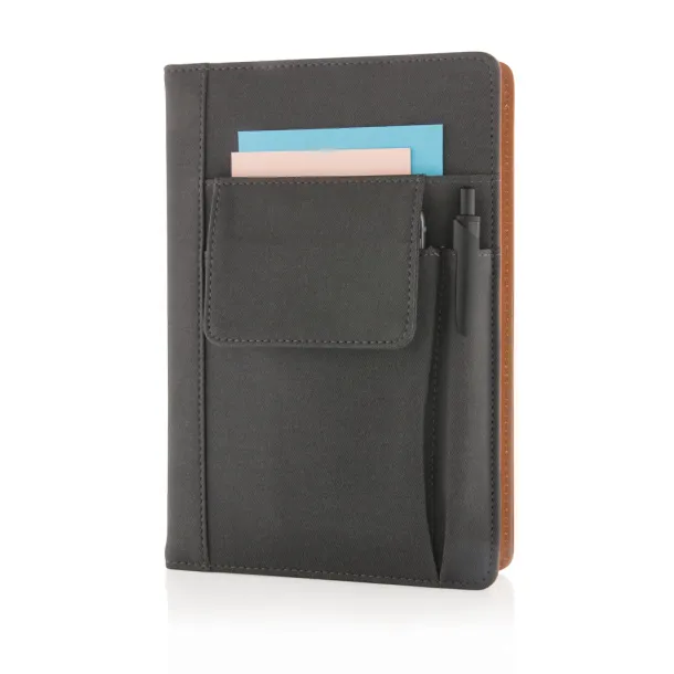  Notebook with phone pocket - XD Collection Black 