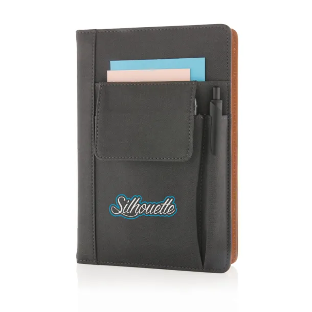  Notebook with phone pocket - XD Collection Black 