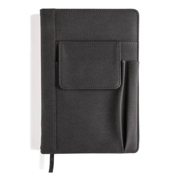  Notebook with phone pocket - XD Collection Black 