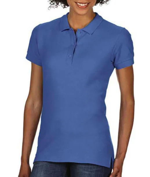  Premium Cotton Ladies' Double Piqué Polo - Gildan Flo Blue