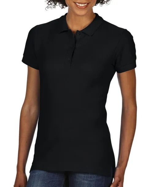  Premium Cotton Ladies' Double Piqué Polo - Gildan Black