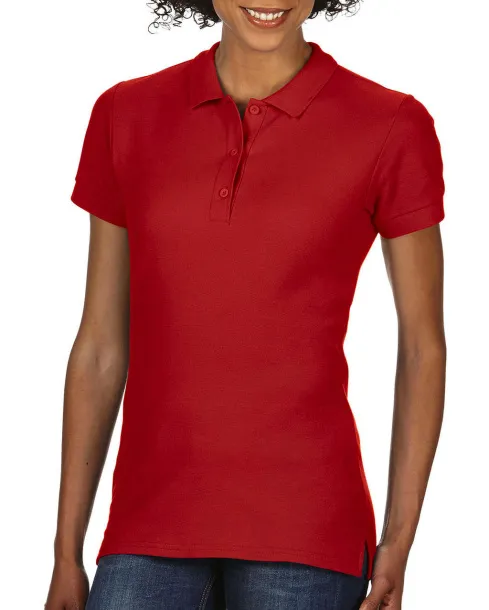  Premium Cotton Ladies' Double Piqué Polo - Gildan Crvena