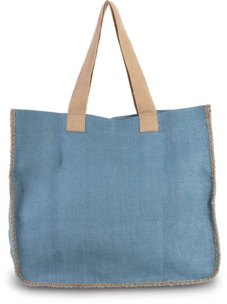  JUTE BAG WITH CONTRAST STITCHING - Kimood Heather Indigo Natural