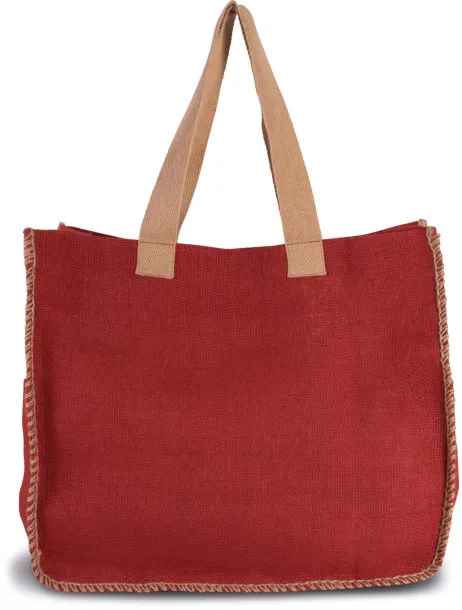  JUTE BAG WITH CONTRAST STITCHING - Kimood Heather Indigo Natural