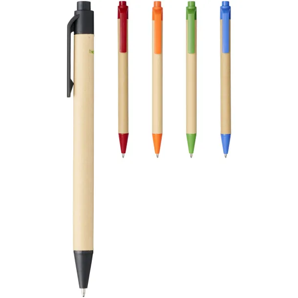 Berk recycled carton and corn plastic ballpoint pen Crna